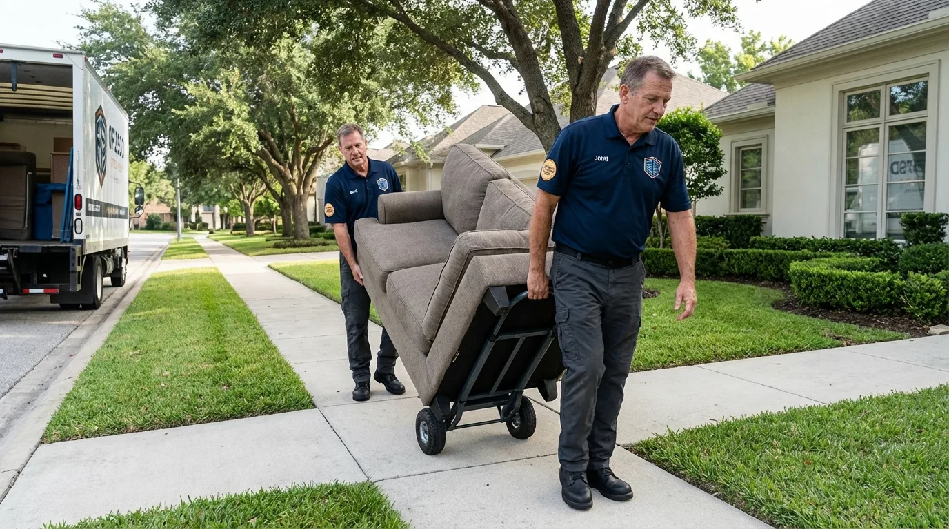Local residential moving crew loading furniture in Pleasant Ridge, MI